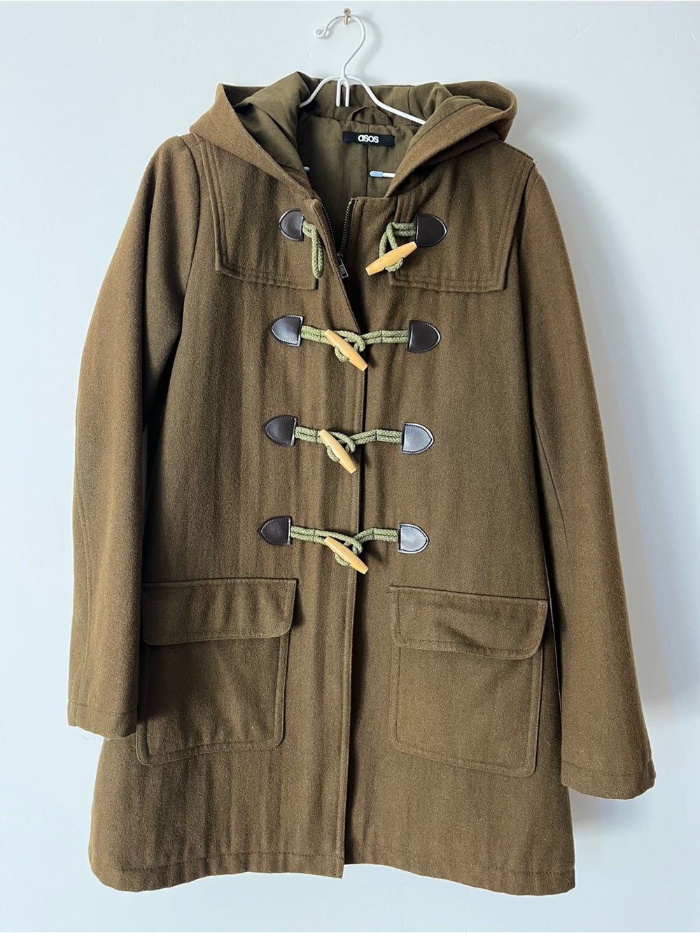 ASOS Hooded Toggle Wool Blend Coat